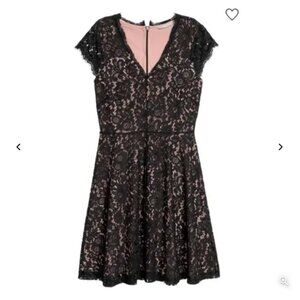 H&M Black and Pink Lace Dress Medium